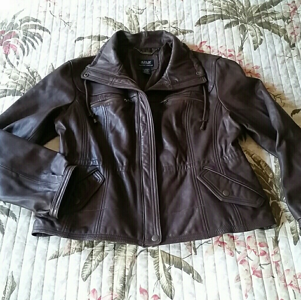 a.n.a. Genuine Lambskin Leather Jacket sz XL